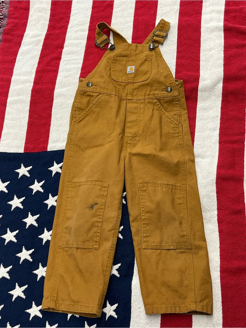 Carhartt Kids' Tan/Brown Duck Canvas Overalls Boys Size 3T